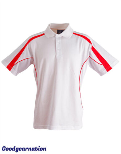 Mens Polo Shirts Short Sleeve Contrast Cotton Poly Work Sport Casual Legend - Picture 21 of 40