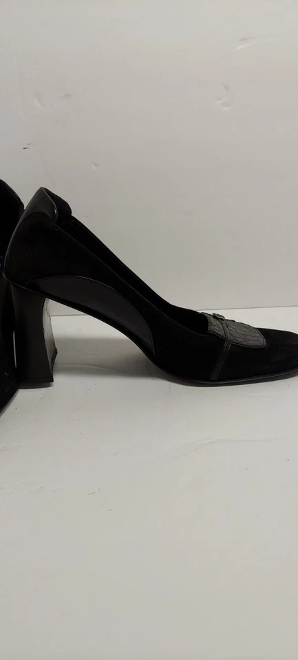 Zapatos de salón Mezlan Capshaw para mujer de gamuza negra de cuero genuino de cocodrilo Foto 2 de 4