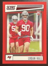 LOGAN HALL RC Red Border 2022 Score #359 Tampa Bay Buccaneers