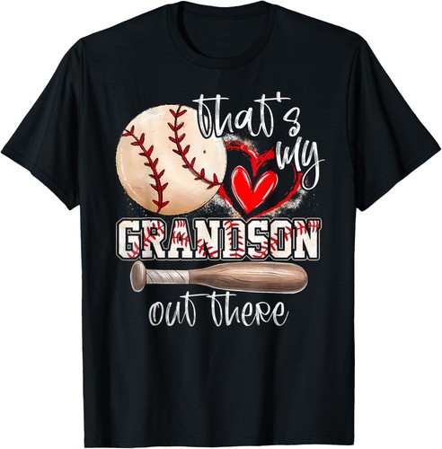 That'S My Grandson Out There Baseball Grandma Mothers Day T-Shirt S-5XL