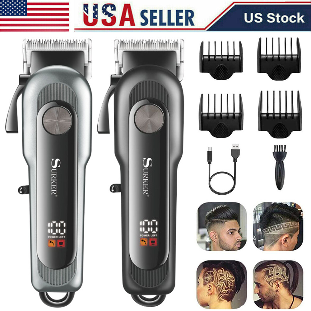 Surker Cordless T-Blade Hair Clipper Trimmer Barber Shaving Machine USA Stock BK