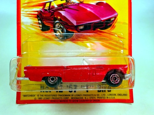 Matchbox Superfast Nr. 42D 1957 Thunderbird rot unlackierte Bodenplatte top - 第 2/6 張圖片