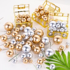 Golden Balls Cake Toppers Birthday Wedding Party Cupcake Dessert Decoration.