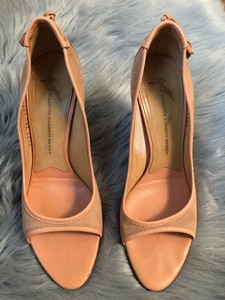 peach suede heels