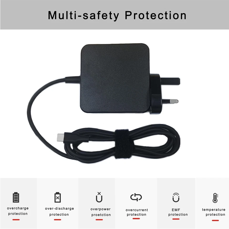 65W Charger Adaptor Type-C PD Fast Charging UK Plug for USB-C Devices Wholesales - Image 3 of 4