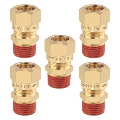 5PCS Nylon Air Brake Tubing Fittings, 5/8'' Tube OD x 3/8'' NPT Compression Union