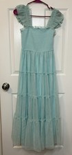 Flying Tomato Tulle Tiered Midi Dress size small Light Blue Party Wedding