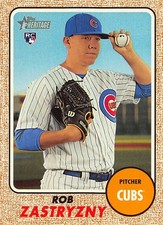 Rob Zastryzny 2017 Topps Heritage 537 Chicago Cubs Rookie Baseball Card