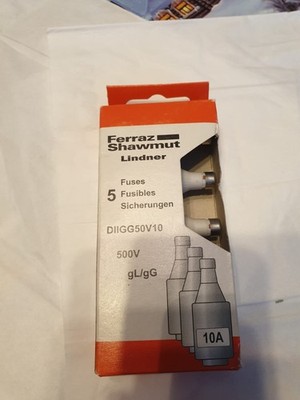 Ferraz Shawmut Lindner DIIGG50V10/ 500 V / gL/gG - 5 Sicherungen
