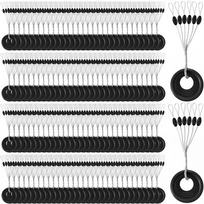 Outus 1200 Pcs Large-Sized Fishing Bobber Stopper Rubber Large, Black