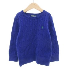 Polo Ralph Lauren Kids Knit Sweater Cable Blue Long Sleeve Used