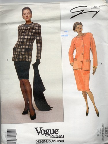 Vogue Pattern Designer Original Genny 2537 Size 12-14-16 Uncut Factory folded - Picture 2 of 3
