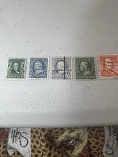 Five Vintage Benjamin Franklin Stamps