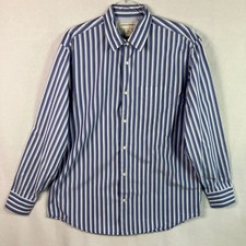 Banana Republic Long Sleeve Button-Down Shirt Men's Size L Blue White Stripe