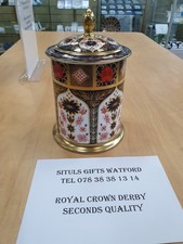 Royal Crown Derby : Old Imari Solid Gold Band 2nd Quality STORAGE JAR MEDIUM