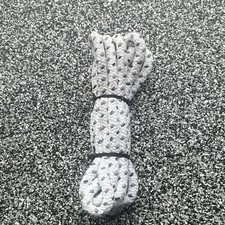 White and Gray Nylon Braided Lead Rope with Snap Clip for Horses