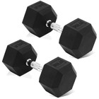 Rubber Coated Hex Dumbbells 35lb Pair