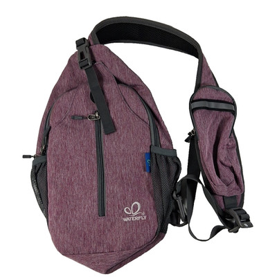 WATERFLY Crossbody Sling Backpack Bag Travel Purple Chest Daypack Canvas adjust