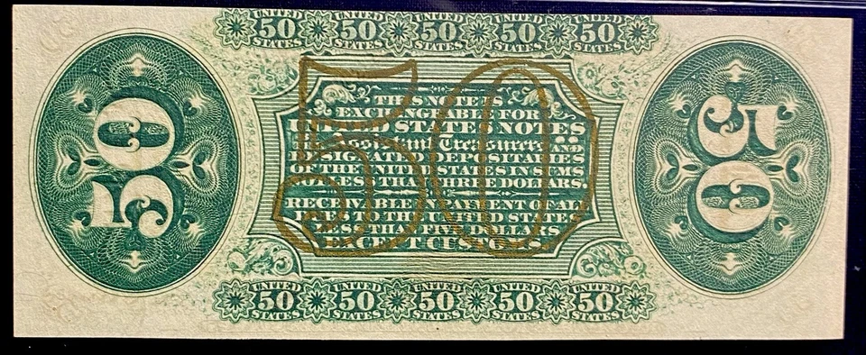 PMG UNC 62. FR# 1333 Fractional 1864 Union Currency 50c, Civil War Third Issue - Image 4 of 4