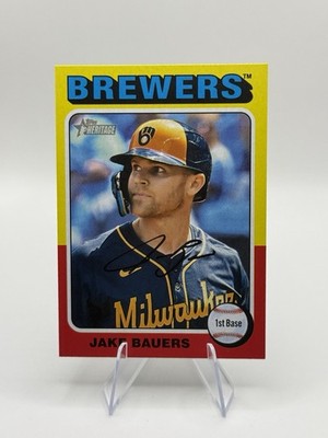 Jake Bauers 2024 Topps Heritage #539 Milwaukee Brewers Trading Card FREE SHIP