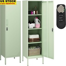 Steel Storage Cabinet Locker W/ Digital Lock Adjustable Shelves Office Home Use
