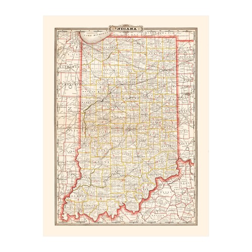 Old Map of Indiana 1882 - Vintage Indiana Art - Picture 6 of 29
