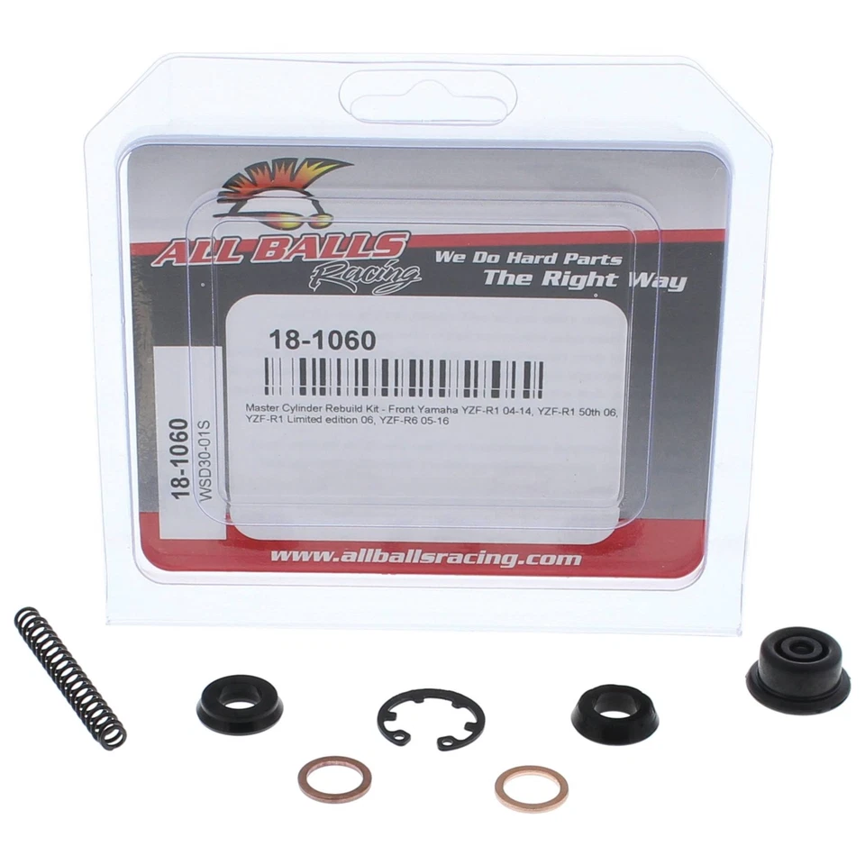 New All Balls Master Cylinder Rebuild kit 18-1060 for Yamaha YZF-R6 05-16 Foto 3 de 4