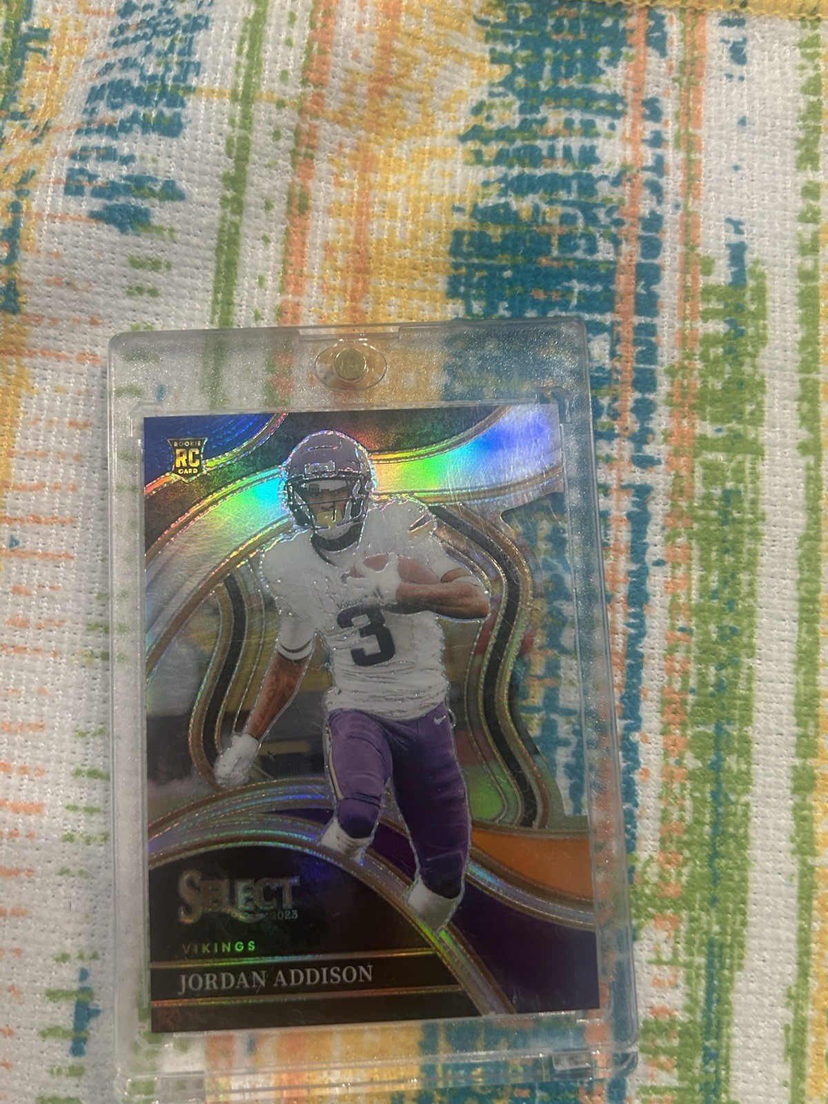 Jordan Addison 2023 panini select club level Blue & Orange Die Cut  /35 Rookie