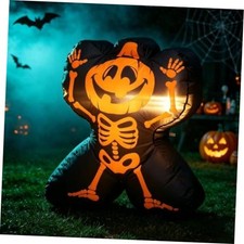 Halloween Inflatable Pumpkin Skeleton Figure - Light Up Yard Irregular
