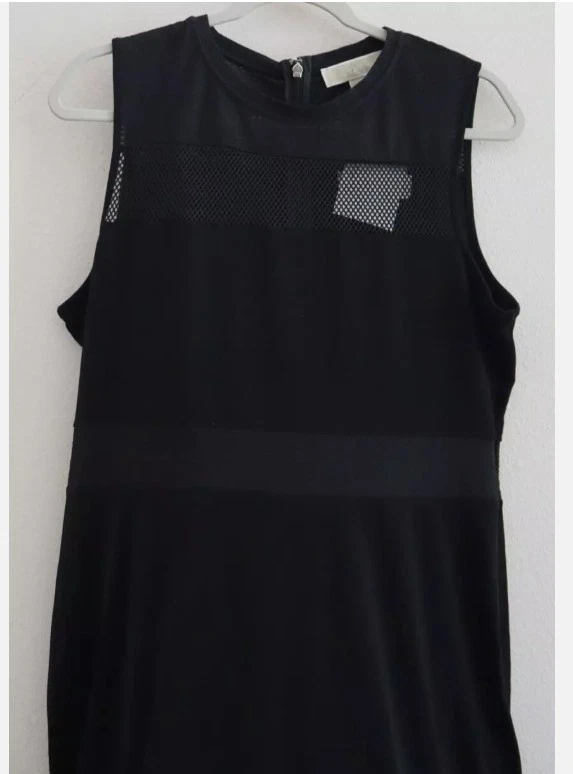 MICHAEL Michael Kors Abito da donna svasato con orlo a rete (XS Nero)