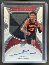2021-22 Panini Crown Royale Cam Reddish Silhouettes Jersey Auto #/99 Hawks