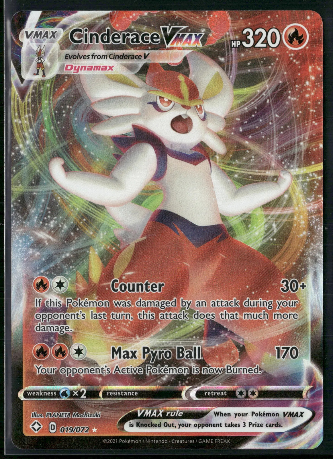 Cinderace VMAX #19/72 2021 Shining Fates Holo