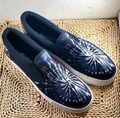 Mudd Poppy Slip On Black Tie Dye Women's Size 8.5 Shoes