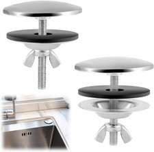 2 Pack 2 Inch Stainless Steel Kitchen Sink Hole Cover,Leakproof Faucet Hole Plug