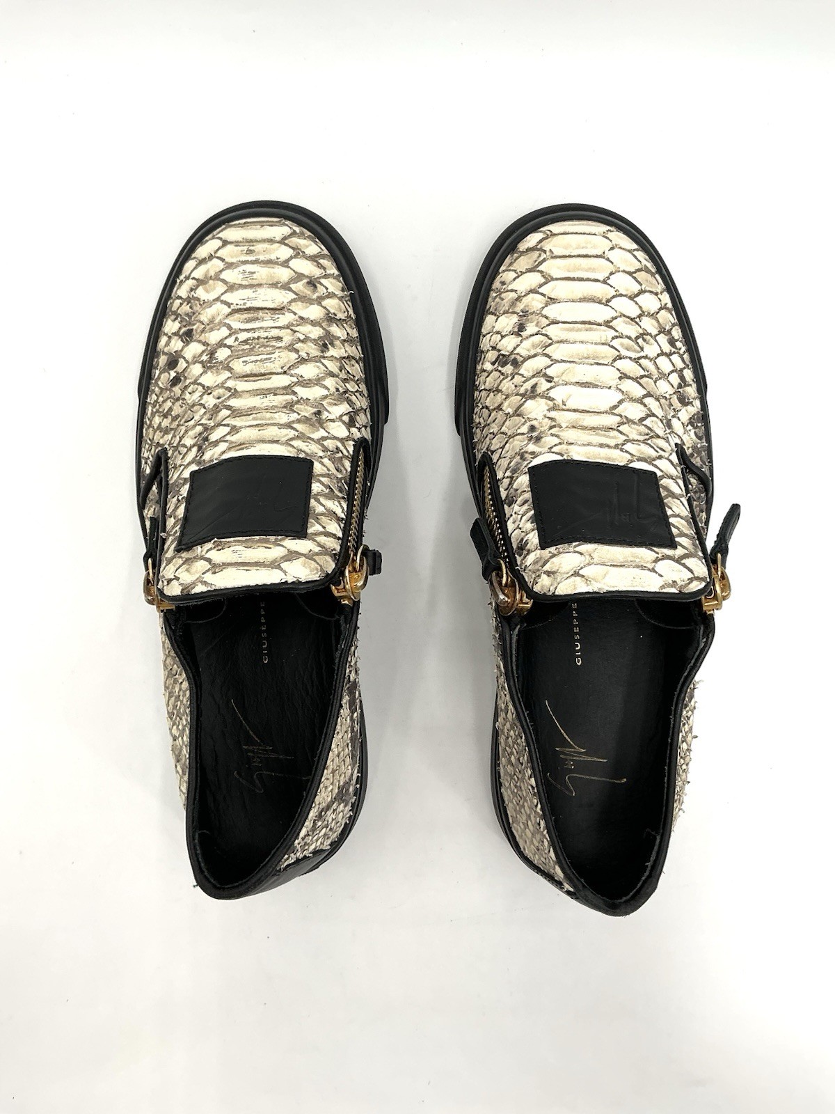 Giuseppe Zanotti python leather zipper sneaker Bl… - image 5