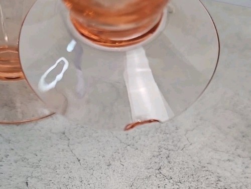 Morgantown Primrose Lane Etched Pink Depression Glass Footed Tumblers Set Of 6 - Picture 5 of 13