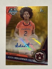 2023-24 Bowman University Chrome Aden Holloway #BCPA-AH Gold Refractor Auto /50