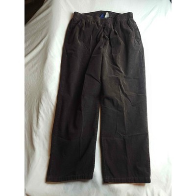 Basic Editions Mens Brown Corduroy Elastic Waist Pants XL Relaxed Fit
