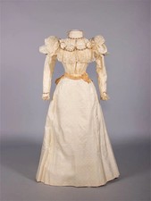 1891s Victorian Edwardian Visiting Afternoon Bustle Duchess Dress Renaissance