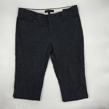 Banana Republic Pants Womens 4 Navy Blue White Sloan Cropped Pattern Dress Work