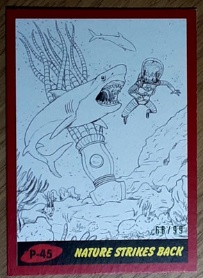 2017 Mars Attack's The Revenge Red Card P-45 NATURE STRIKES BACK.