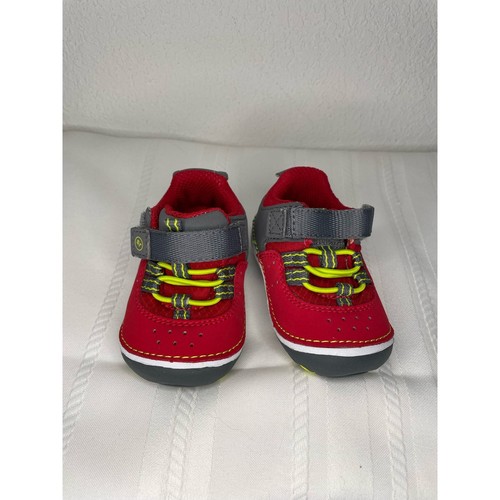 Stride Rite Amos Sneaker Baby Boy size 3 Red and Gray - Picture 2 of 8