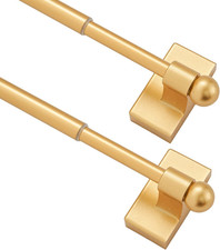 2PACK Magnetic Curtain Rod Adjustable 9 16 Inch No Drill For Metal Doors Gold