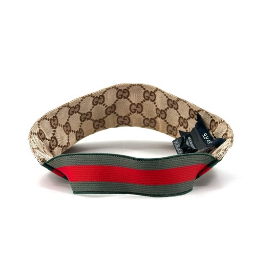 GUCCI GG Monogram Clear Sun Visor Hat Headband Black M - Picture 3 of 12