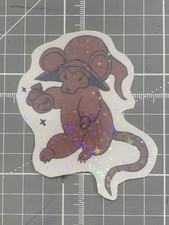 Halloween witch mouse Water Resistant Sticker