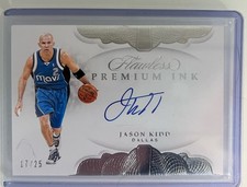 JASON KIDD 2018-19 PANINI FLAWLESS #PI-JKD PREMIUM INK AUTO 17/25 MAVERICKS