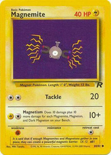 Magnemite 60/82 Team Rocket Vintage 2000 Pokemon Card - NM