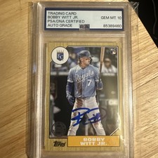 2022 Topps ‘87 Insert Bobby Witt Jr. Autographed Rookie. Hard Sign