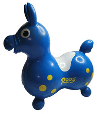 Vintage 1984 Ledraplastic Rody Bounce Horse Blue Inflatable Made In Italy