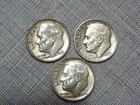 Roosevelt Dimes (Lot Of Three) : 1952 P, 1959 D, 1961 P.